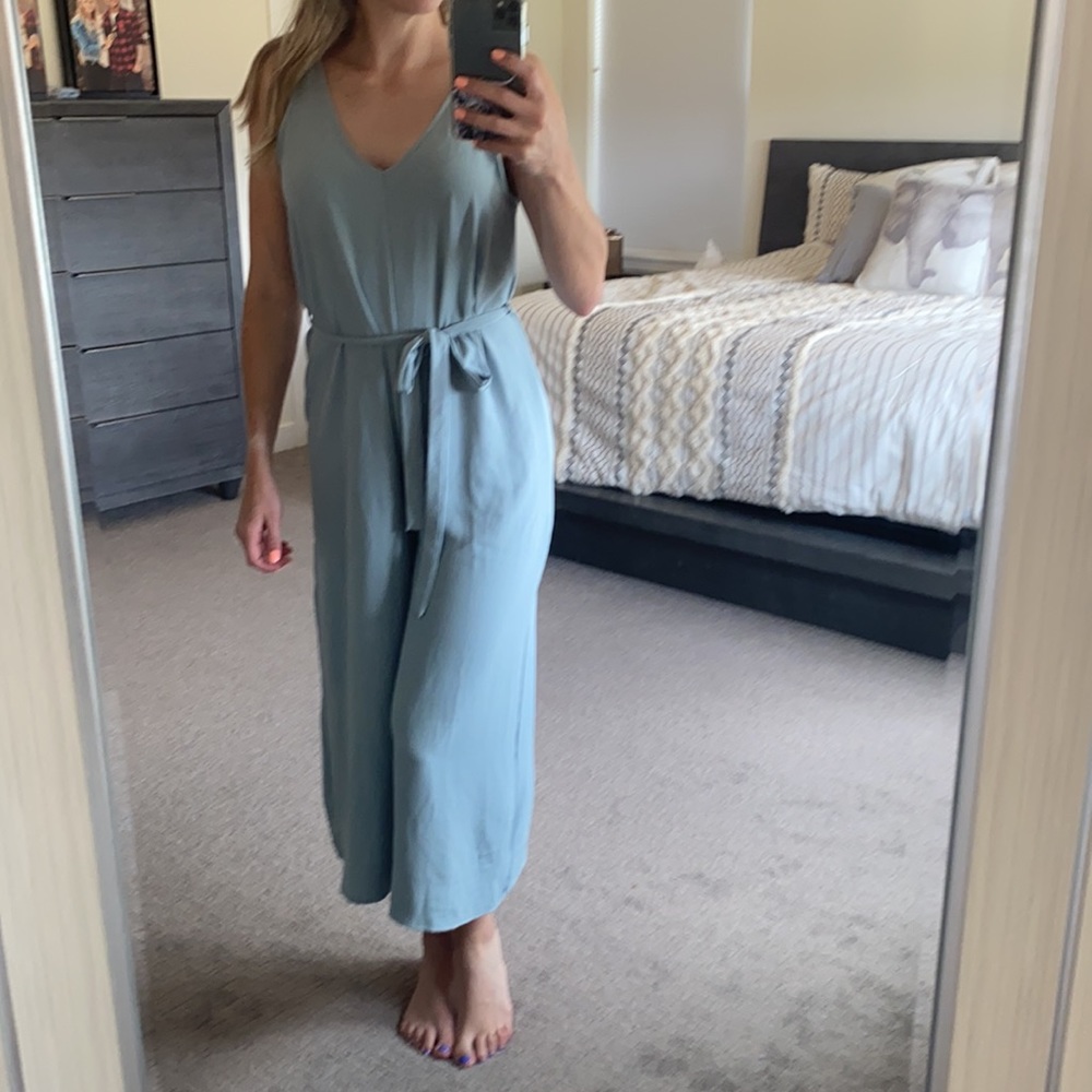 Cropped, wide leg jumpsuit